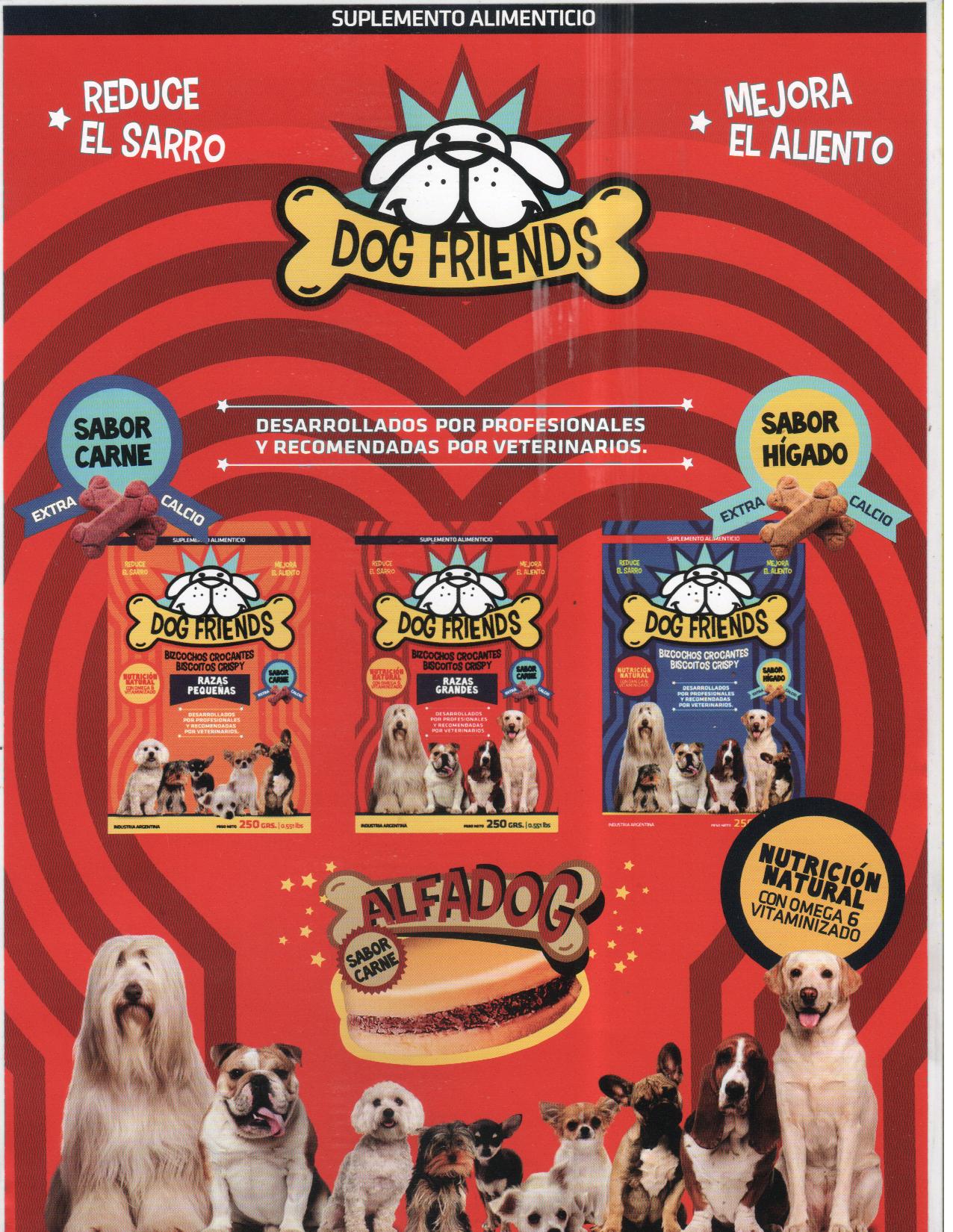 BIZCOCHOS CROCANTES PARA PERROS DOG FRIENDS SABOR CARNE X 250 GRS.