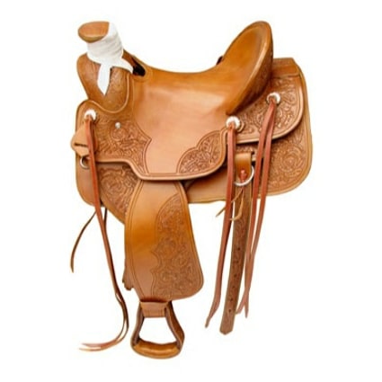 Leather horse saddle